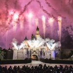 gray castle with fireworks during night time photography